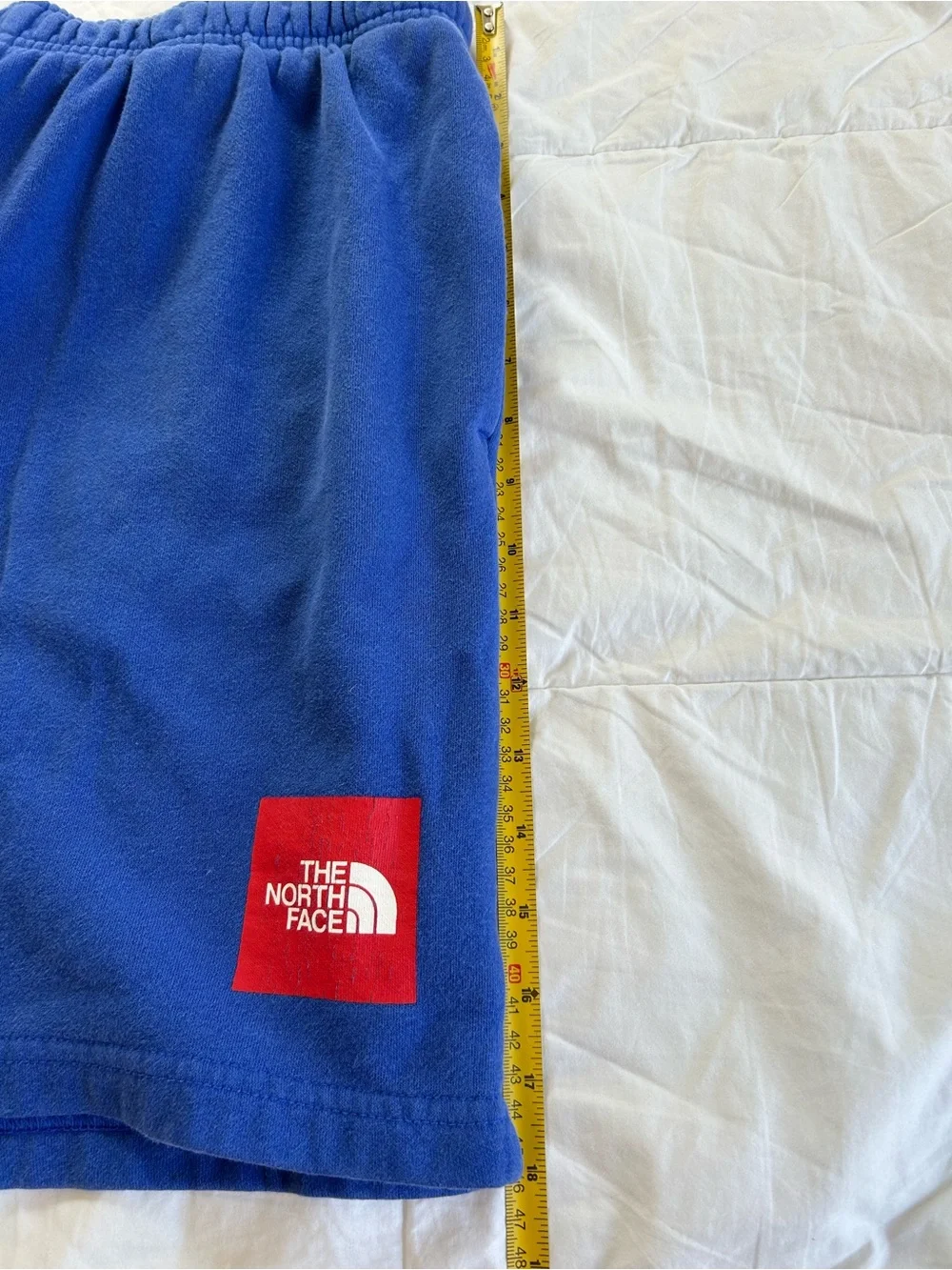 The North Face Men's Royal Blue Athletic Shorts with Red Logo